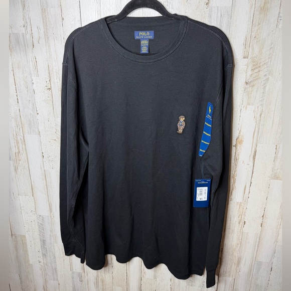 Polo Ralph Lauren Other - Polo by Ralph Lauren Black Long-Sleeve Thermal with Bear Patch